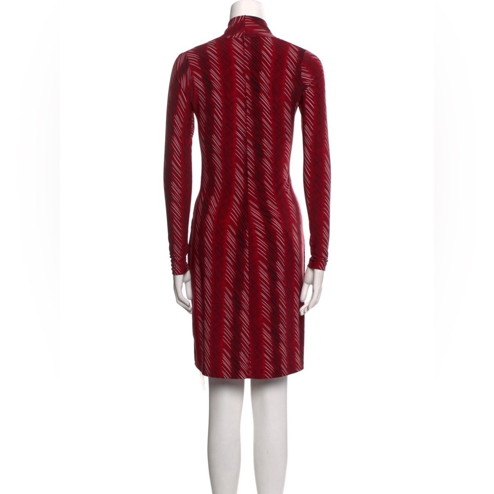 Norma Kamali Printed Wrap Dress Red Stripe Size Medium - Picture 12 of 12
